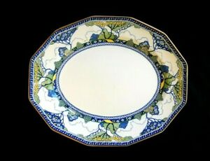 【貨物輸送無料】勝手もと装置・食器・膳立て物の具・瀬戸もの 見目麗しいロイヤル・ダウルトン・アールデコ・メリーウェザー・オーバル・プラッターBeautiful Royal Doulton Art Deco Merryweather Oval Platter