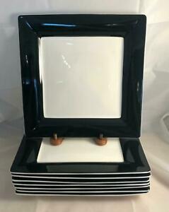 【送料無料】キッチン用品・食器・調理器具・陶器　●ヴィルロイボッホワンダフルワールドブラックスクエアディナープレートフリーシップSet of 8 Villeroy & Boch WONDERFUL WORLD BLACK Square Dinner Plates Free Ship