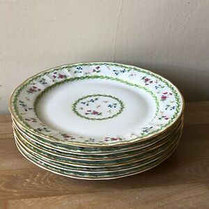 【貨物輸送無料】勝手もと装置・食器・膳立て物の具・瀬戸もの ベルナルドーアルトワグリーンデザートプレートのラブリーセットLovely Set of 6 Bernardaud Artois Green Dessert Plates