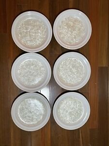 【貨物輸送無料】勝手もと装置・食器・膳立て手道具・瀬戸もの ジュリアン・ティードによるつの目あたらしいポートメイリオンスターファイアオパールサラダデザートプレートの書き割りSet of 6 New Portmeirion Starfire Opal 8 Salad Dessert Plates By Julia