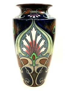 【送料無料】キッチン用品・食器・調理器具・陶器　シェリー・インタルシオ・アール・ヌーヴォー・デザイン花瓶ウォルター・スレーター・レヘッド・ウィルマンSHELLEY INTARSIO ART NOUVEAU DESIGN VASE WALTER SLATER FREDERICK RHEAD W