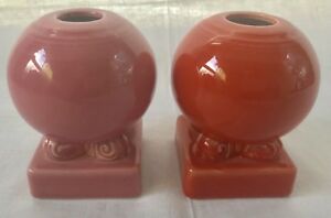 【送料無料】キッチン用品・食器・調理器具・陶器　フィエスタ電球ボールキャンドルホルダーローズ柿は中古HLC Fiesta Bulb Ball Candleholders Rose Persimmon Preowned