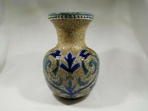 【送料無料】キッチン用品・食器・調理器具・陶器　アンティーク・ドルトン・ランベスの石器の花瓶イギリス。Antique Doulton Lambeth stoneware vase c 1880 United Kingdom.画像