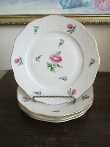【貨物輸送無料】勝手もと装置・食器・膳立て物の具・瀬戸もの ヘレンドハンガリーセットサラダデザートプレートフラワーズHerend Hungary Set Of 4 Salad / Dessert Plate Flowers 7 3/8