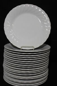 【送料無料】キッチン用品・食器・調理器具・陶器　ロット・オブ・シェフィールドボーンホワイトディナープレート?スカラップスワールラッフルエッジLot of 20 Sheffield Bone White Dinner Plate~10-1/2~Scalloped Swirl Ruffle Ed