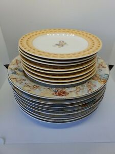 【送料無料】キッチン用品・食器・調理器具・陶器　年オムニバス・バイ・フィッツフロイド・ケルブ・ハビタット・アメリカーナプレート1994 OMNIBUS BY FITZ & FLOYD CHERUB HABITAT AMERICANA SET OF 16 PLATES