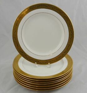 【貨物輸送無料】勝手もと装置・食器・膳立て物の具・瀬戸もの ゴールドで覆われたディナープレートオビントンブラザーズ複数形当て嵌める能力のある8 Spode Gold Encrusted  Dinner Plates 10-3/8 Ovington Bros Multiple Available