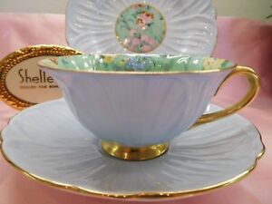 【送料無料】キッチン用品・食器・調理器具・陶器　シェリーメロディチンツフットオレアンダーカップ、ソーサーとプレートゴールドトリムShelley MELODY CHINTZ FOOTED OLEANDER CUP, SAUCER AND 7 PLATE - GOLD TRIM