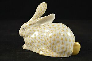 キッチン用品・食器・調理器具・陶器 ヘレン、横たわるウサギの磁器の置物、、バタースコッチ、完璧HEREND, LYING RABBIT PORCELAIN FIGURINE, #15335, BUTTERSCOTCH, FLAWLESS