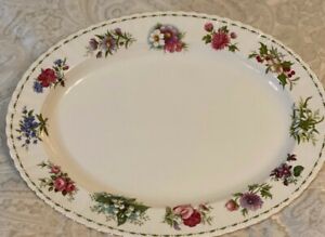 【貨物輸送無料】御厨子所装具・食器・膳だて物の具・瀬戸もの 今月のロイヤルアルバートフラワーズ大型オーバルプラッターレアオールRoyal Albert Flowers Of The Month Large Oval Platter 16  RARE All 12 MTHS 1984