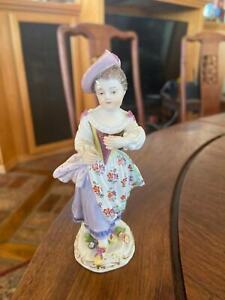 【貨物輸送無料】御厨子所装具・食器・膳だて物の具・瀬戸もの 可愛らしい御召しものペパーミント断わり書きのマイセンの御上さんMeissen lady with beautiful dress- mint condition