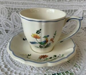 【送料無料】キッチン用品・食器・調理器具・陶器　?ジエン・オイゾー・ド・パラディス・フラットカップとソーサーセット? Gien OISEAUX DE PARADIS Flat Cup and Saucer Set