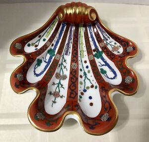 【貨物輸送無料】御厨子所装具・食器・膳だて物の具・瀬戸もの ヘレンデレッドダイナスティゴドーロシェルディッシュHerend Red Dynasty Godollo Shell Dish