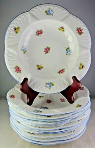 【送料無料】キッチン用品・食器・調理器具・陶器　シェリーは私を忘れていないローズパンジーリムスープボウルは、デインティシェイプ12 Shelley Forget Me Not Rose Pansy Rim Soup Bowls Dainty Shape