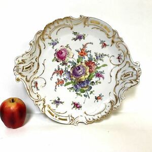 【送料無料】キッチン用品・食器・調理器具・陶器 美しいドレスデンプラッター手描き花Beautiful Dresden Platter W/ Hand Painted Flowers|hokushin