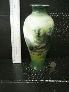 【貨物輸送無料】勝手もと装置・食器・膳立て物の具・瀬戸もの 人並み外れたに人並み外れたヴィンテージプロイセンピーコック鳥大きな花立てVERY RARE VINTAGE R S  RS PRUSSIA PEACOCK BIRD LARGE VASE