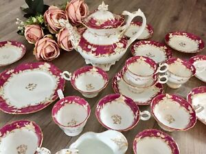【送料無料】キッチン用品・食器・調理器具・陶器　コールポートアデレードティーセットピンクダックスパウトティーポットティーポットコーヒーカップソーサーCoalport Adelaide Tea Set Pink Duck Spout Teapot Tea Coffee Cups Saucers