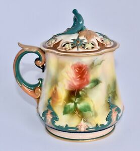 【送料無料】キッチン用品・食器・調理器具・陶器　アンティークハドリーのロイヤルウスターハンドペイントハドリーのバラ大ポプリカップAntique Hadley's Royal Worcester Hand Painted HADLEY'S ROSES Large Potpourri Cup 55,188円