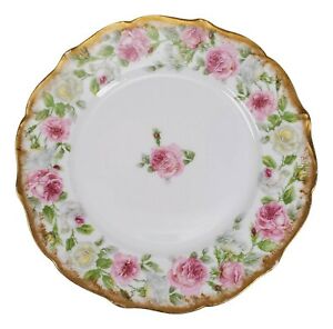 【貨物輸送無料】勝手もと装置・食器・膳立て物の具・瀬戸もの プリンスチャールズ島・アーレンフェルト・リモージュ瀬戸ものプレートピンクイエローローズゴールドCharles Ahrenfeldt Limoges Porcelain 10 Plates 8 3/4 Pink Yellow Roses Gold