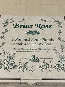 【送料無料】キッチン用品・食器・調理器具・陶器 チャーチル・ブライア・ローズ・リムド・スープ・ボウルズ・イングランド・セット・オブ・Churchill Briar Rose Rimmed Soup Bowls England Set of 2