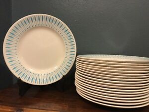 【送料無料】キッチン用品・食器・調理器具・陶器　ミッドセンチュリーヴィンテージノウルズフィヨルドターコイズバイカラディナープレートMid Century Vintage Knowles Fjord Turquoise by Kalla Dinner Plate 10