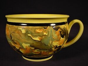 【送料無料】キッチン用品・食器・調理器具・陶器　非常に珍しいスリップマーブルポセットカップモチャモチャハウェアイエローウェアミントEXTREMELY RARE 1800s SLIP MARBLED POSSET CUP MOCHA MOCHAWARE YELLOW WARE MINT｜hokushin