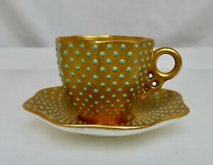 【送料無料】キッチン用品・食器・調理器具・陶器　コールポートジュエルドゴールドデミタッセコーヒーカップソーサーCoalport Jeweled Gold Demitasse Coffee Cup & Saucer - 80813