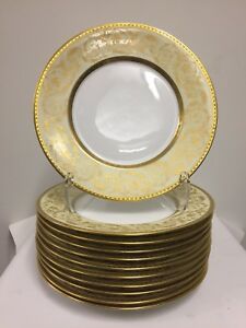 【送料無料】キッチン用品・食器・調理器具・陶器　年頃のアンティークドイツ陶磁器ディナープレートセットSet of Eleven Antique German Porcelain Dinner Plates, Circa 1900