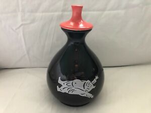 【貨物輸送無料】勝手もと装置・食器・膳立て物の具・瀬戸もの ラッセルライトスターリングシュンリーガーリックマン日本酒壜蓋ブラックピンクミッドセンチュアRUSSEL WRIGHT STERLING Shun Lee GARLIC MAN Sake Bottle Lid BLACK PINK mid c