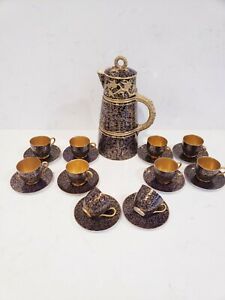 【送料無料】キッチン用品・食器・調理器具・陶器　ロイヤルウスターデミタッセカップソーサーセットコーヒーポットアンティークイングランド10 Royal Worcester Demitasse Cups &amp; Saucers set with coffee pot Antique Engl｜hokushin