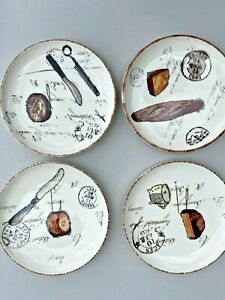【貨物輸送無料】勝手もと設備・食器・膳立て手道具・瀬戸もの ウィリアムズソノマフランスチーズパンアペタイザー一皿ポルトガル共和国新WILLIAMS SONOMA 4 French CHEESE Bread Appetizer 6.5 Plates Portugal NEW