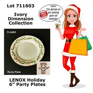 【貨物輸送無料】勝手もと設備・食器・膳立て手道具・瀬戸もの レノックスホリデーディメンションホリーベリー中国寄りあい一皿LENOX HOLIDAY DIMENSION HOLLY BERRY CHINA 6 Party Plate 711603