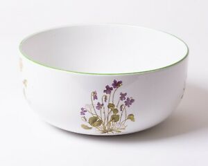 【送料無料】キッチン用品・食器・調理器具・陶器 ベルナルダポルトガル大サービングボウルホワイトグリーントリムワイルドフラワーズR.B. Bernarda Portugal Large Serving Bowl White Green Trim Wildflowers 10