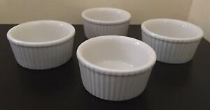 【貨物輸送無料】勝手もと装置・食器・膳立て物の具・瀬戸もの ロットヴィンテージホールホワイトラメキンカスタードディッシュリブド優れたコンドLot 4 vintage Hall 834 1/2 White Ramekin Custard Dish ribbed excellent cond