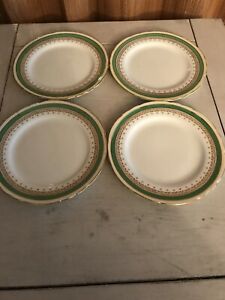 【送料無料】キッチン用品・食器・調理器具・陶器　アインズリーボーンチャイナイングランドウェンドーバーグリーンパンバタープレートセットAYNSLEY Bone China England WENDOVER GREEN -　Set of 4 BREAD & BUTTER PLATES