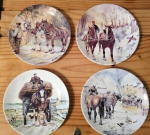 【送料無料】キッチン用品・食器・調理器具・陶器　ウェッジウッドワーキングホースプレートダンベリーミントWedgewood Working Horses Plates Danbury Mint - X4画像