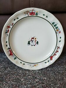 【送料無料】キッチン用品・食器・調理器具・陶器　スノービレッジディナープレートセット雪だるまクリスマス冬Pfaltzgraff Snow Village Dinner Plates Set of 4 Snowman Christmas Winter