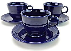 【送料無料】キッチン用品・食器・調理器具・陶器　フィエスタウェアカップソーサーセットコバルトホーマーラフリンフィエスタコーヒーティーフラット3 Fiestaware Cup Saucer Sets Cobalt Homer Laughlin Fiesta HLC Coffee Tea Fla