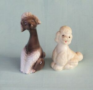 【送料無料】キッチン用品・食器・調理器具・陶器　プードルオーナメントフィギュア犬 Poodle Ornaments Figurines x 2 Dogs