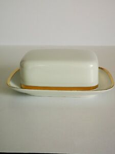 驚きの安さ キッチン用品 食器 調理器具 陶器 トーマス ドイツ メダリオンゴールド 蓋付きバター料理thomas Germany Medallion Gold Lidded Butter Dish 激安ブランド Bmmpvtltd Com