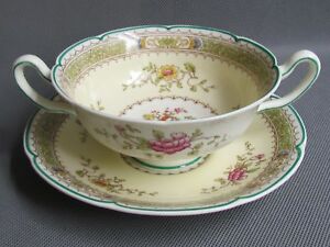 【送料無料】キッチン用品・食器・調理器具・陶器　ロイヤル・ドルトン・リリアンスープクーペアンダープレート第品質ROYAL DOULTON LILLIAN V1022　SOUP COUPES & UNDERPLATES - 1ST QUALITY (Ref3418)