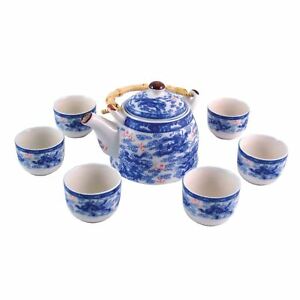【送料無料】キッチン用品・食器・調理器具・陶器　中国茶セット青と白ナインドラゴンパターンギフトボックスChinese Tea Set - Blue and White - Nine Dragon Pattern - Gift Box画像