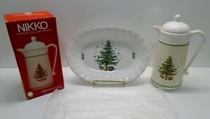 【送料無料】キッチン用品・食器・調理器具・陶器　日光ハッピーホリデークリスマスタイム楕円形の盛り合わせサーマルサーバーNIKKO HAPPY HOLIDAYS CHRISTMASTIME 14 oval serving platter & Thermal Server