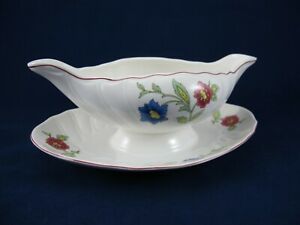 【送料無料】キッチン用品・食器・調理器具・陶器　ヴィルロイボーフペルシャグレーヴィーボート添付アンダープレートアンノヴィトロヴィンテージVilleroy & Boch Persia GRAVY BOAT w Attached Underplate Anno 1784 Vitro Vi