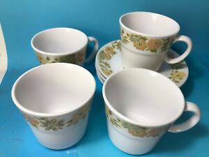 【送料無料】キッチン用品・食器・調理器具・陶器 ミッドセンチュリーモダンディナーウェアサニーサイドプログレッションカップとソーサーMid Century Modern Dinnerware 4 Sunny Side Progression Cups and Saucers|hokushin
