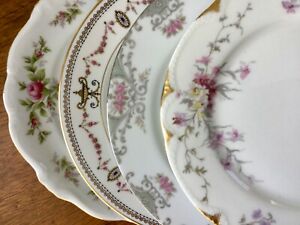 【送料無料】キッチン用品・食器・調理器具・陶器　不一致中国サラダデザートプレートピンクフローラルセットMismatched China Salad Dessert Plates ~ Set of 4　~ Pink Florals｜hokushin