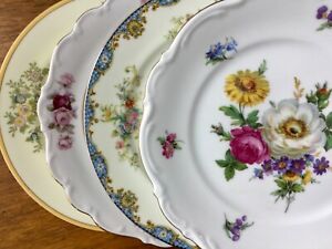 【送料無料】キッチン用品・食器・調理器具・陶器 不一致中国サラダデザートプレートセット美しい花Mismatched China Salad Dessert Plates Set of 4 ~ Beautiful Florals 7 3/4”|hokushin