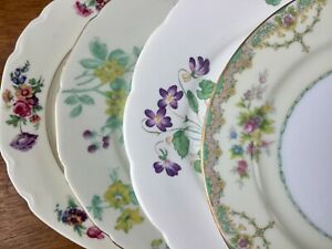 【送料無料】キッチン用品・食器・調理器具・陶器　ミスマッチ中国セットサラダまたはデザートプレート?フローラルズVtg Mismatched China Set of 4 Salad or Dessert Plates 7 1/2”-8 1/8” ~ Florals