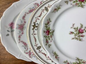 【送料無料】キッチン用品・食器・調理器具・陶器　不一致中国サラダデザートプレートピンクバラセットMismatched China Salad Dessert Plates ~ Set of 4 ~ Pink Roses｜hokushin 13,665円