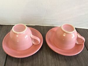 【貨物輸送無料】勝手もと装置・食器・膳立て手道具・瀬戸もの フィレスタウェアピンクティーまたは珈琲優勝杯とソーサーセットホーマーラフリンFiestaware Pink Tea or Coffee Cup and Saucer Set Of 2 1996 Homer Laughlin